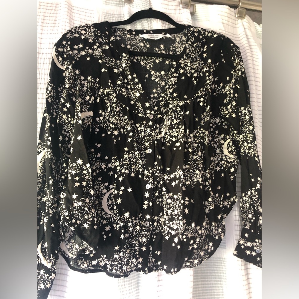 & other stories US size 6 women’s black and white button up shirt
